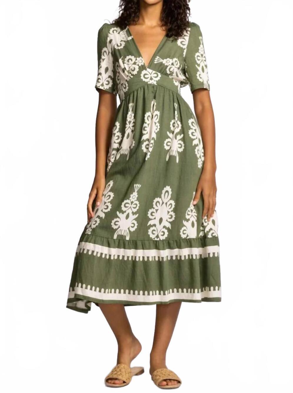 NEW PINK MARTINI bellingham midi dress in green
